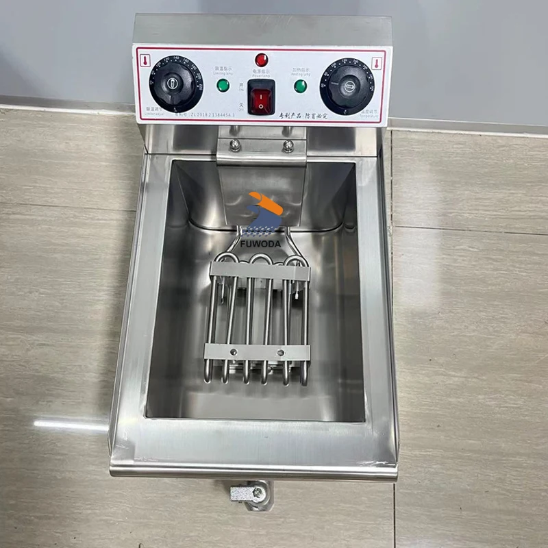 Commercial 10L Deep Fryer Electric 110/220V Chicken French Fries Fryer Reversible Heating Pipe Frying Oven Machine 3