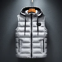 Veste à capuche en fibre de verre pour hommes, gilets à fermeture éclair, coton rembourré, grande taille 6XL, mode décontractée, mâle combiné, marque 4