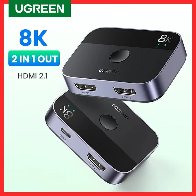 UGREEN HDMI Splitter 4K60Hz Switch 1 in 2 Out HDMI 2.0 Adapter HDMI  Switcher for PS4/Xbox 360/Switch/Macbook/TV