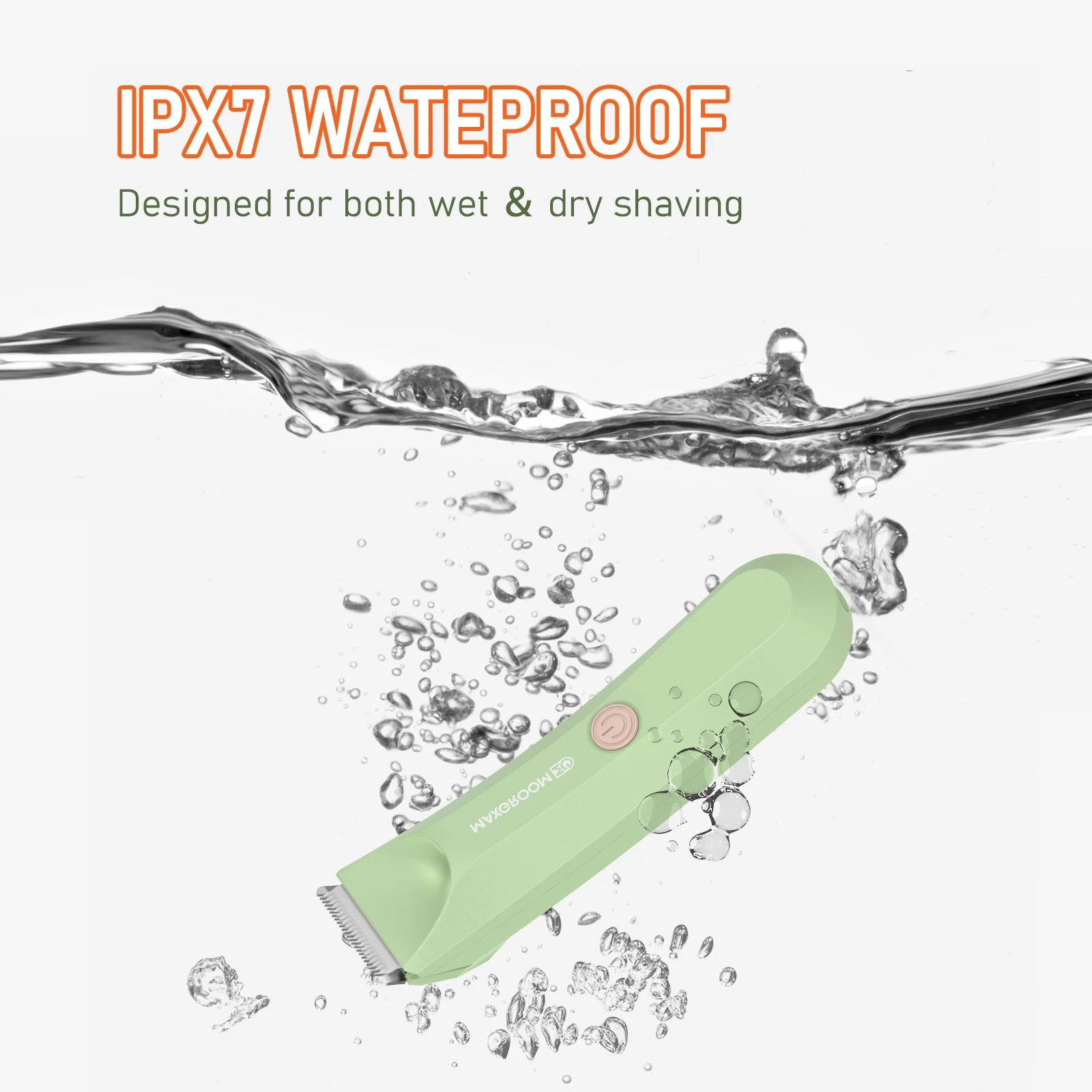 MAXGROOM Shaver for Men Ball Trimmer for Groin Pubic Grooming Body Hair Trimmer Replaceable Ceramic Blade Heads Electric Razor 6