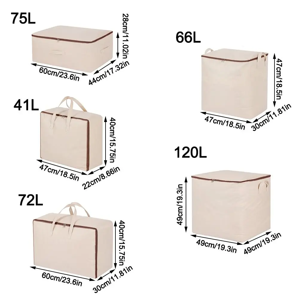 Fabric Quilt Storage Bag with Handles Foldable Folding Storage Baskets Closet Organizer Home Storage Organization 6