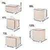 Fabric Quilt Storage Bag with Handles Foldable Folding Storage Baskets Closet Organizer Home Storage Organization 6