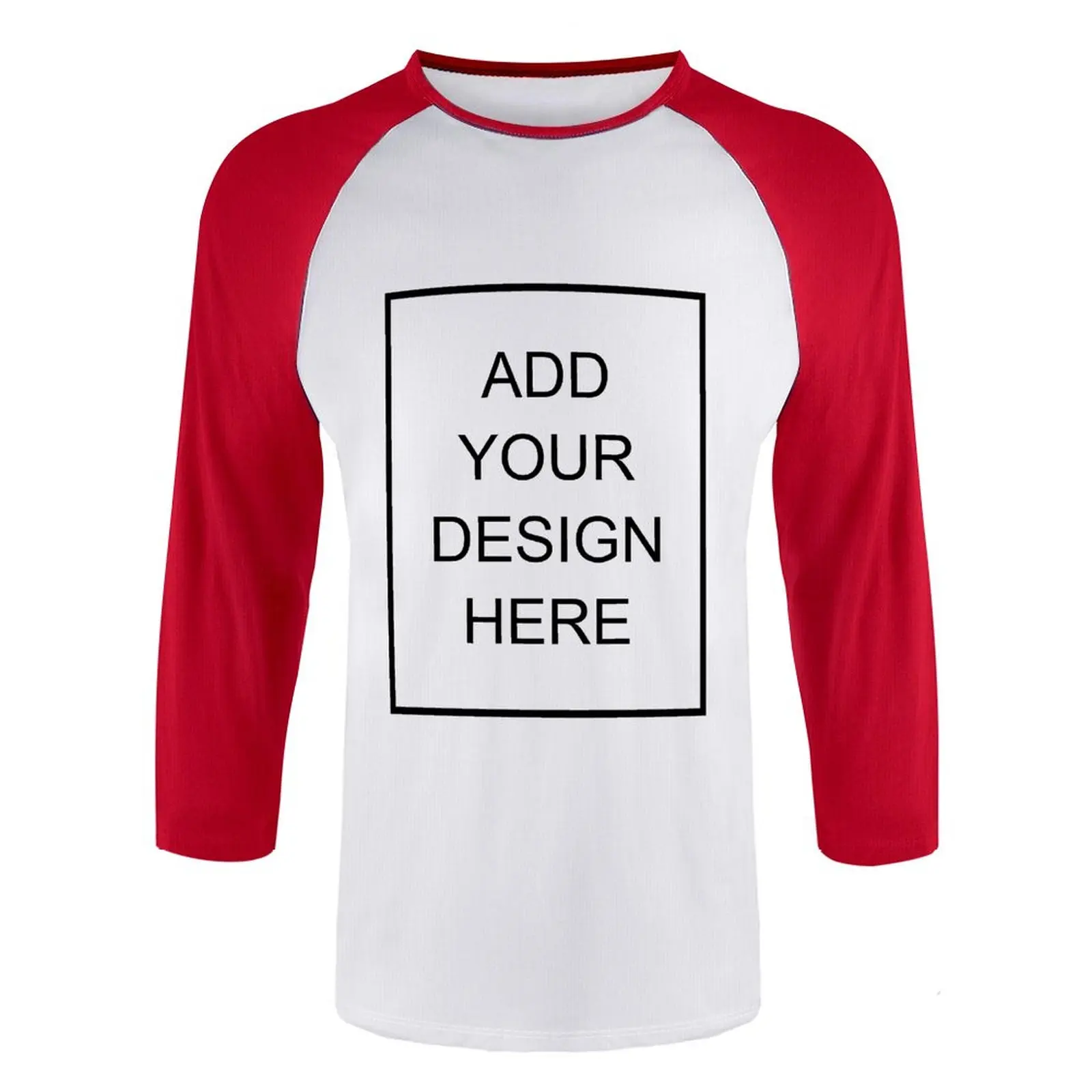 

Customized T Shirts Men's Three Quarter Sleeve T-Shirt 100% Cotton O-Neck Raglan Jersey