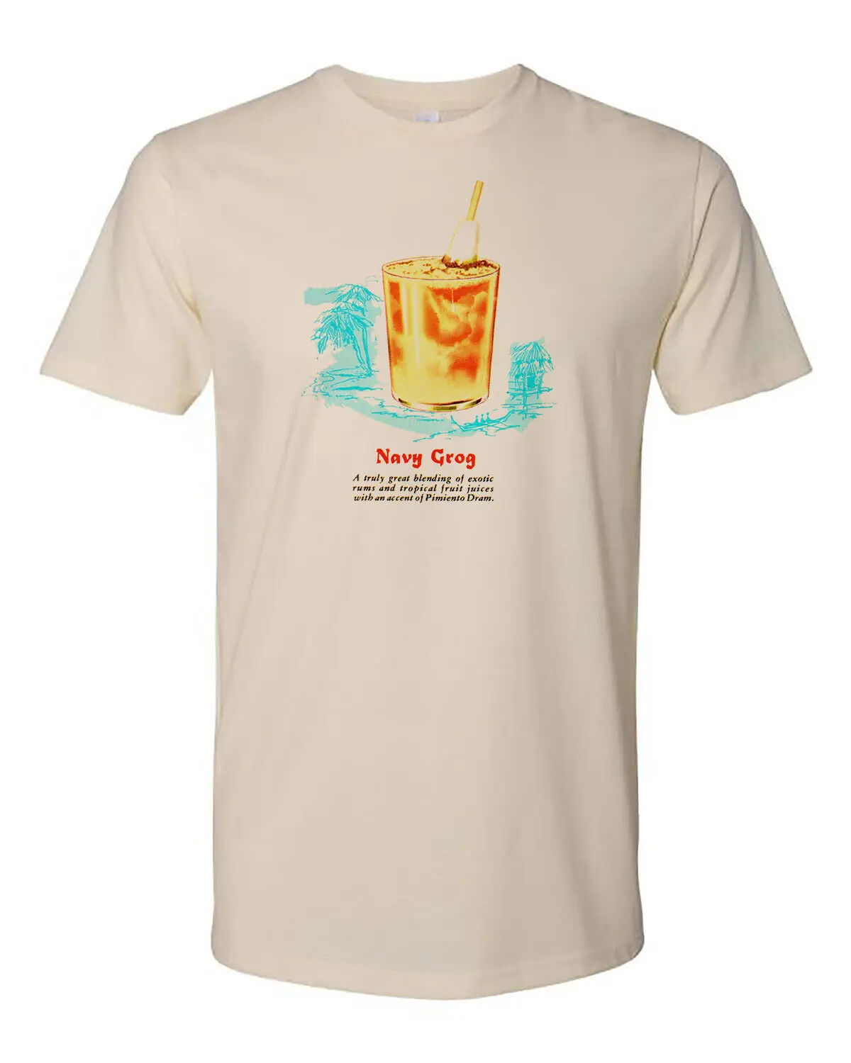 Retro Tiki Tee T Shirt Bar Ristorante Tazza Cocktail Navy Grog Drink Rum