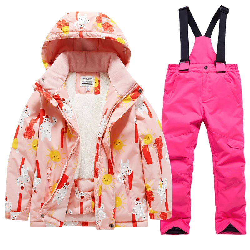 

Kids Waterproof Ski Snow Jackets Children Thick Warm Winter Snowboard Jackets Ski Pants Girls Boys Outdoor Sports Snow Coat