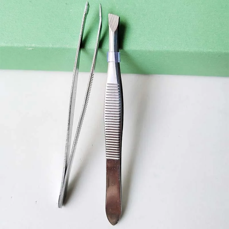 Precision Slant Eyebrow Tweezers 1Pcs Non-slip Makeup Remover Tweezer Tools Stainless Steel Face Hair Women Removal Clip