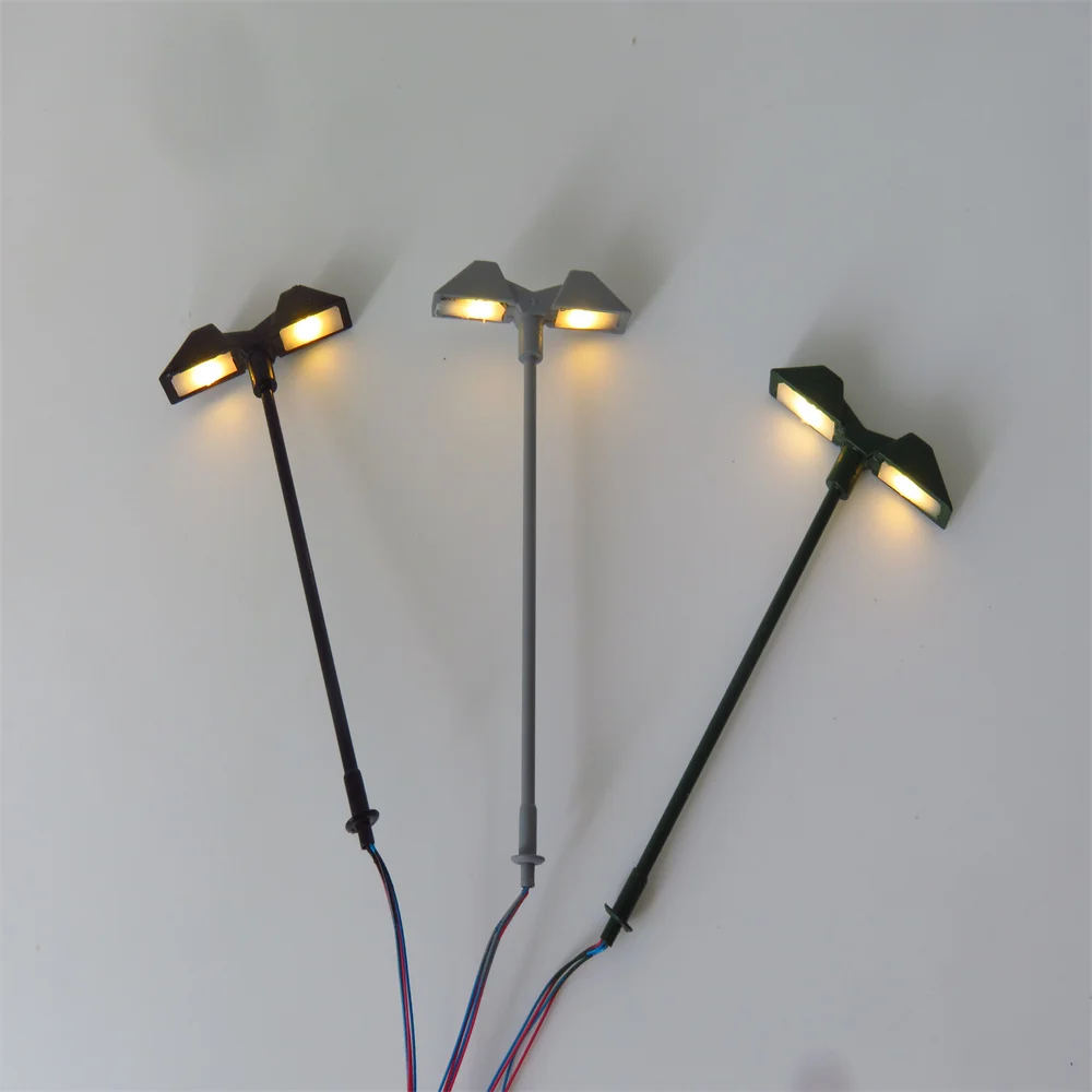 Doppie Luci In Miniatura A Led Per Hobby Dollhouse Materiale Di Scena Fai Da Te Railway Ho Train Layout