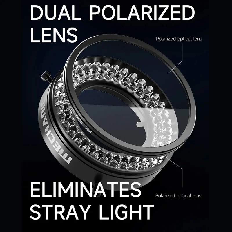 Mechanic LS720+ Polarized Microscope Ring Light Illuminator Anti Glare LED Microscope Ring Lamp Precision Soldering Repair