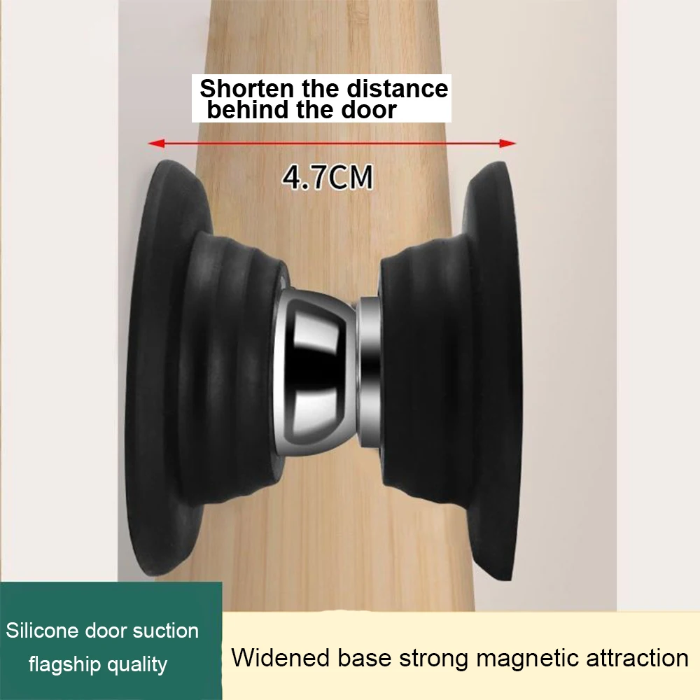 Door Stops New Silicone Door Stops Stainless Steel Magnetic Non Punch Door Stopper Wall Mounted Holder Furniture Hardware