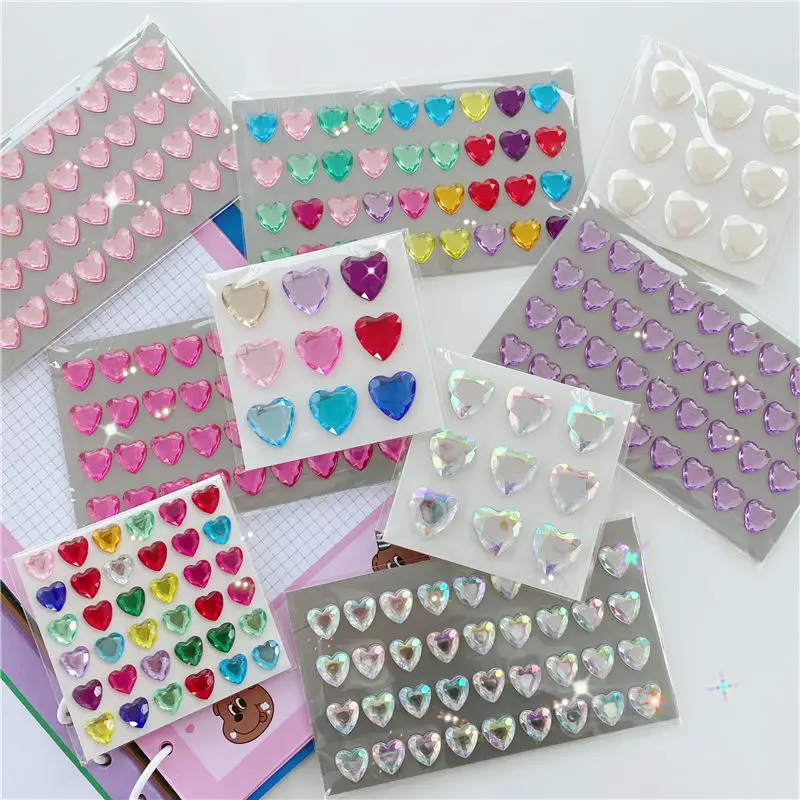 

MINKYS New Arrival 9PCS Full Set 3D Love Heart Photocards Decorative Stickers DIY Scrapbook Stickers Confetti