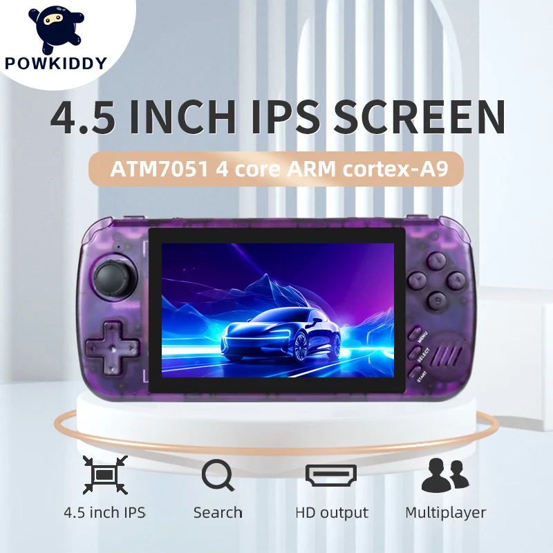 POWKIDDY New X39Pro Handheld Retro Video Game Console 4.5 Inch HD Screen Support Two-Player Games Cheap Children Christmas Gifts