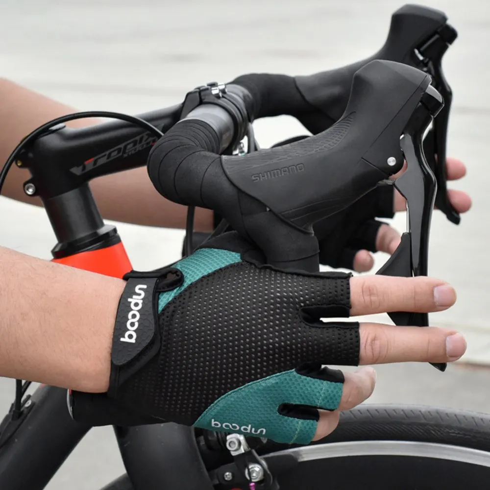 Summer Silicone Non-Slip Sweat-Proof Breathable Fitness Sports Outdoor Bike Half-Finger Gloves Gym Power Bicycle Glove