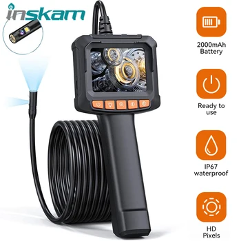 Industrial Endoscope Camera 2.4'' LCD Digital Handheld Borescope IP67 Waterproof HD1080P 8mm Pipe Sewer Camera Semi-Rigid Cable 1