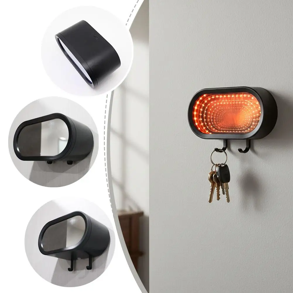 Key Organizer LED Light Key Holder Hook Wall Mount Key Hanger For Garage Entryway