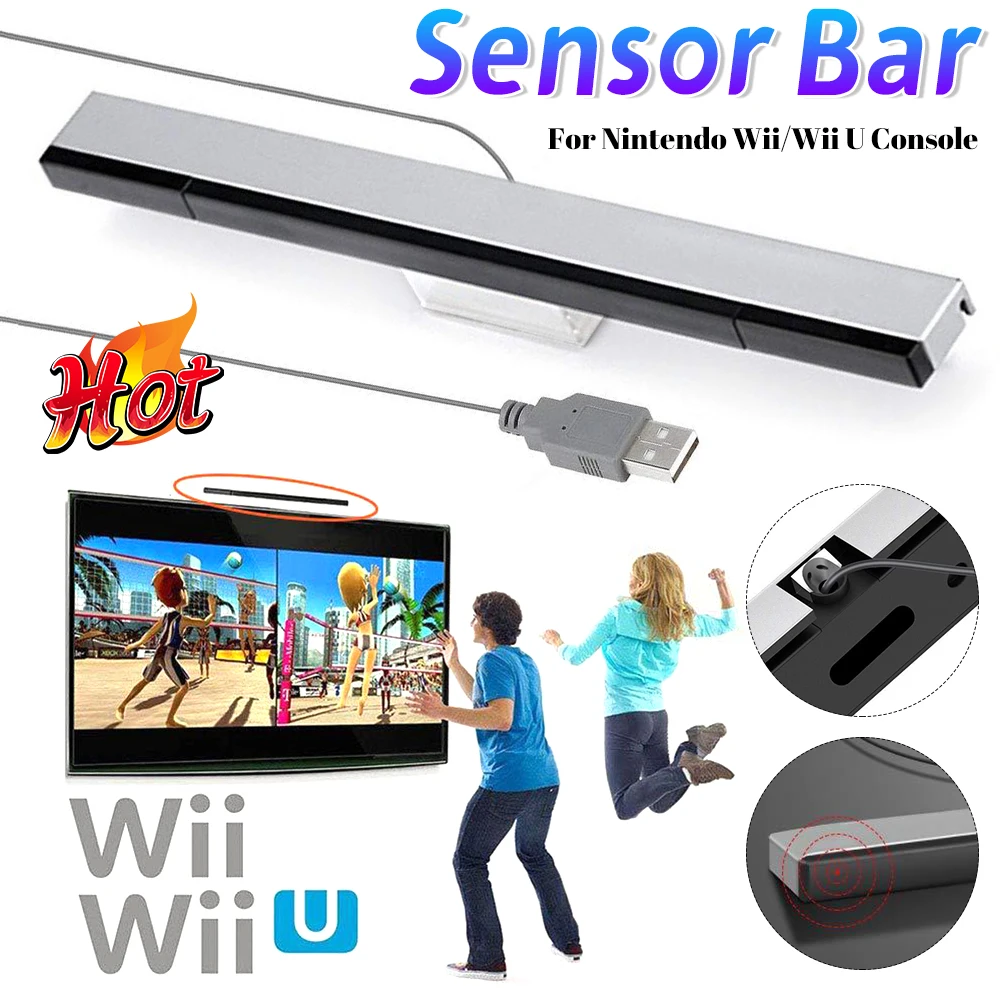 Wired Remote Sensor Bar Reciever Sensor Bar USB Replacement Infrared TV Ray Wired Sensor Bar for Wii/Wii U