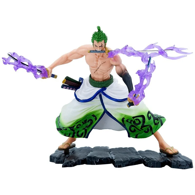

One Piece Wano Kimono 17.5CM Zoro Three Sword Style Figures Desktop Ornaments Birthday Gifts Children's Toys Animation Models