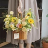Handwoven Storage Basket Vegetable Flower Plant Hand Baskets Rattan  Snack Bread Picnic Basket Desktop Sundries Organizer 5