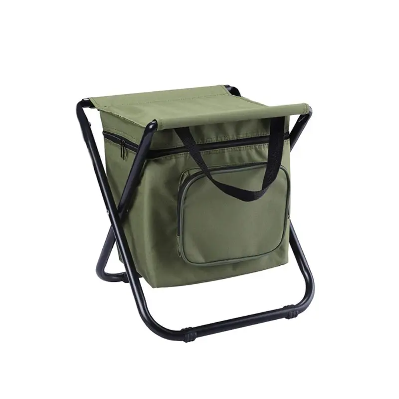 Foldable Fishing Chair Multifunctional Outdoor Stool With 10L Insulation Bag Durable Ultralight Folding Chair For Camping Picnic
