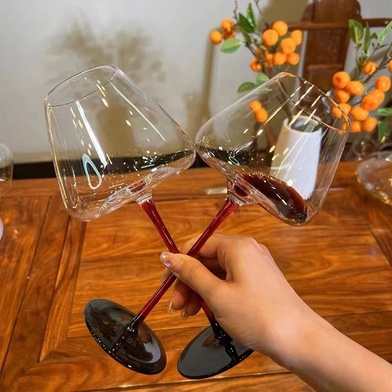 Artwork 550/700ml Handmade Red Wine Glass Ultra-thin Crystal Burgundy Bordeaux Goblet Big Belly Tasting Cup wine glass