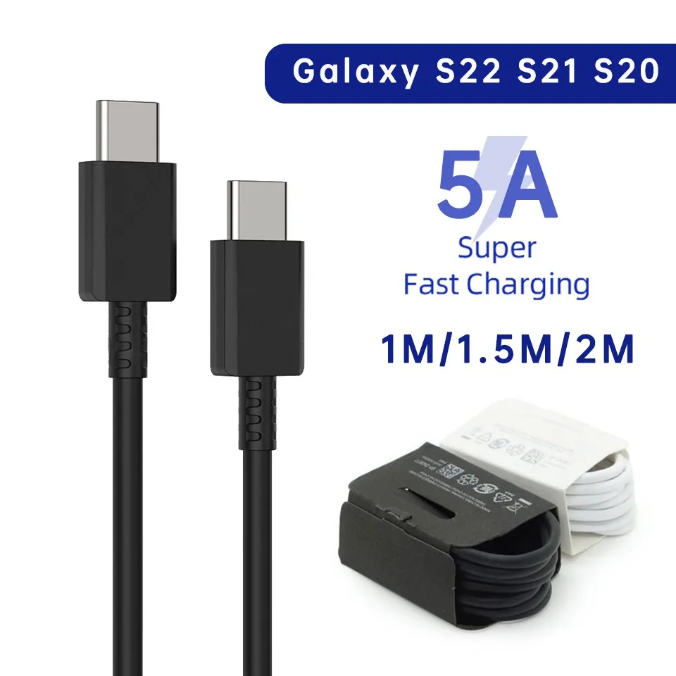 NNBILI 1-2PCS PD45W 삼성 갤럭시 S20 S22 S23 울트라 노트 10 20 A53 54 초고속 충전 USB 유형 C 데이터 케이블 용 빠른 케이블