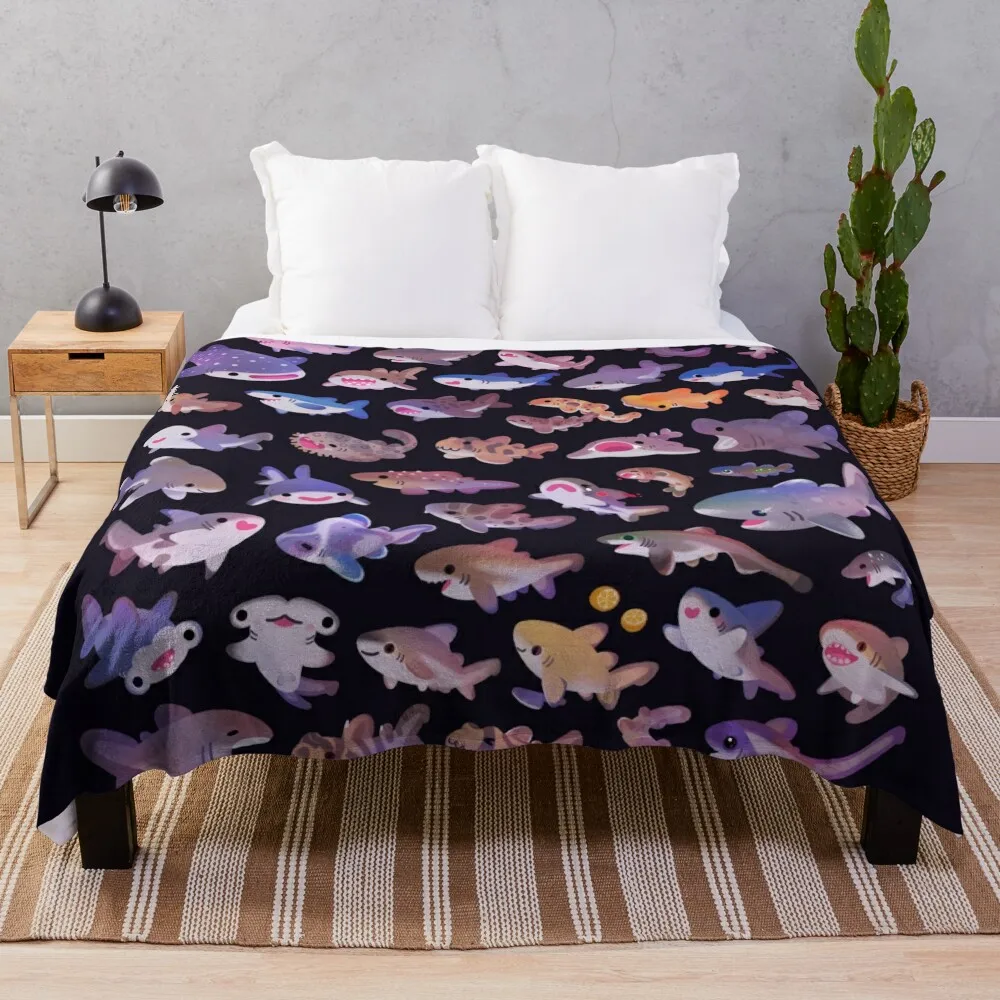 

Shark day - combine Throw Blanket Fluffy Softs decorative Soft Blankets
