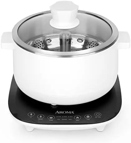 Get Aroma Stainless Steel Dual-Sided Electric Hot Pot 5Qt ASP-610