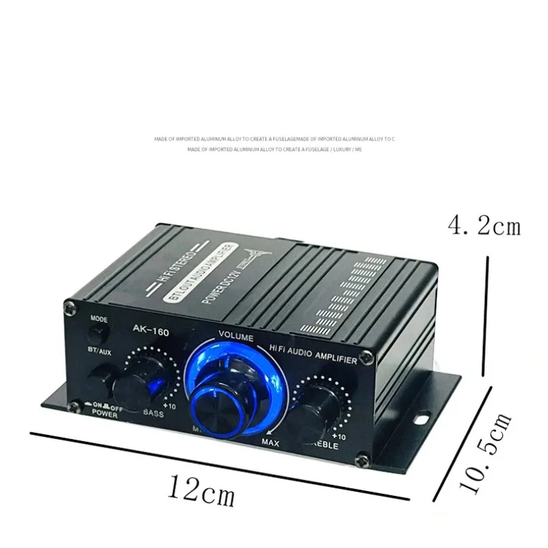 12v 오디오 파워 앰프 홈 파워 앰프 2채널 블루투스 5.0 서라운드 사운드 FM USB 리모컨 미니 HIFI 디지털