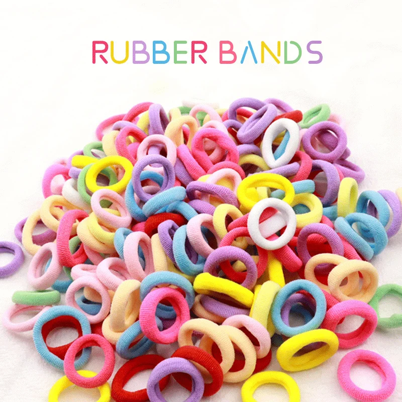 Baby Girl Small Hair Bands Kid Children Headbands Colorful Elastic Hair Tie Nylon Scrunchie Hair Rope 50/100pcs Hair Accessories accessoriesbaby eating 