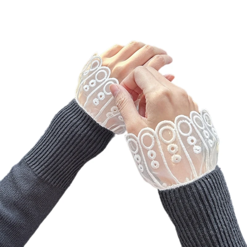 

Women Lace False Sleeves Fashion Detachable Sleeves Universal Decorative Cuffs F0T5