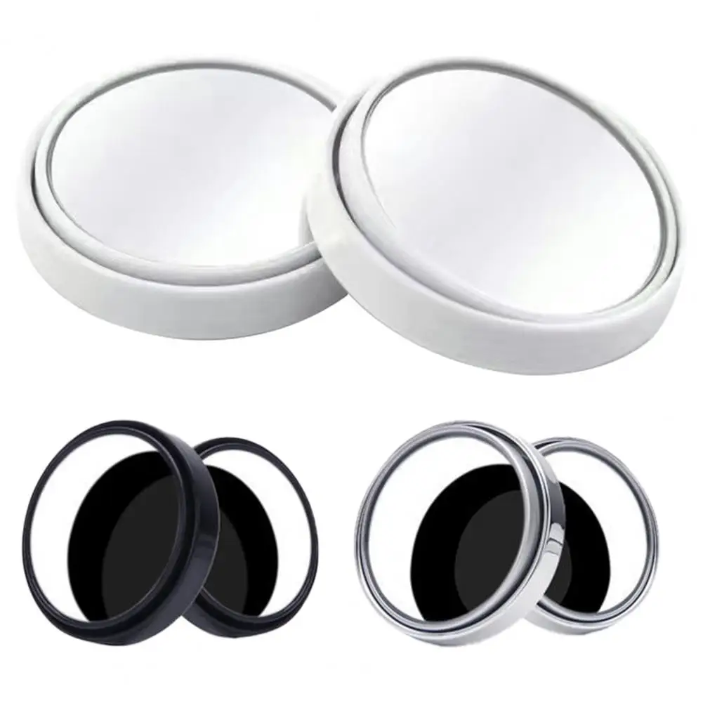 2Pcs Mini Blind Spot Mirror 360 Degree Rotation Wide Angle Waterproof Car Convex Parking Mirror Driving Safety for Vehicle