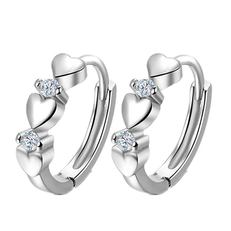 1 Pair Slimming Earrings Love Heart-shaped Earrings Silver Lose Weight Stimulating Acupoints Health Slimming Ear Studs