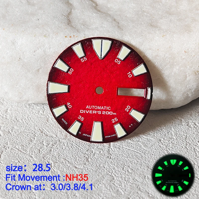 Elegant 28.5mm Men's Watch Dial with Japanese Movement Compatibility
