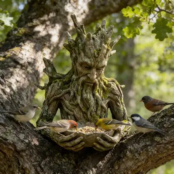 Tree Face Resin Bird Feeder 1