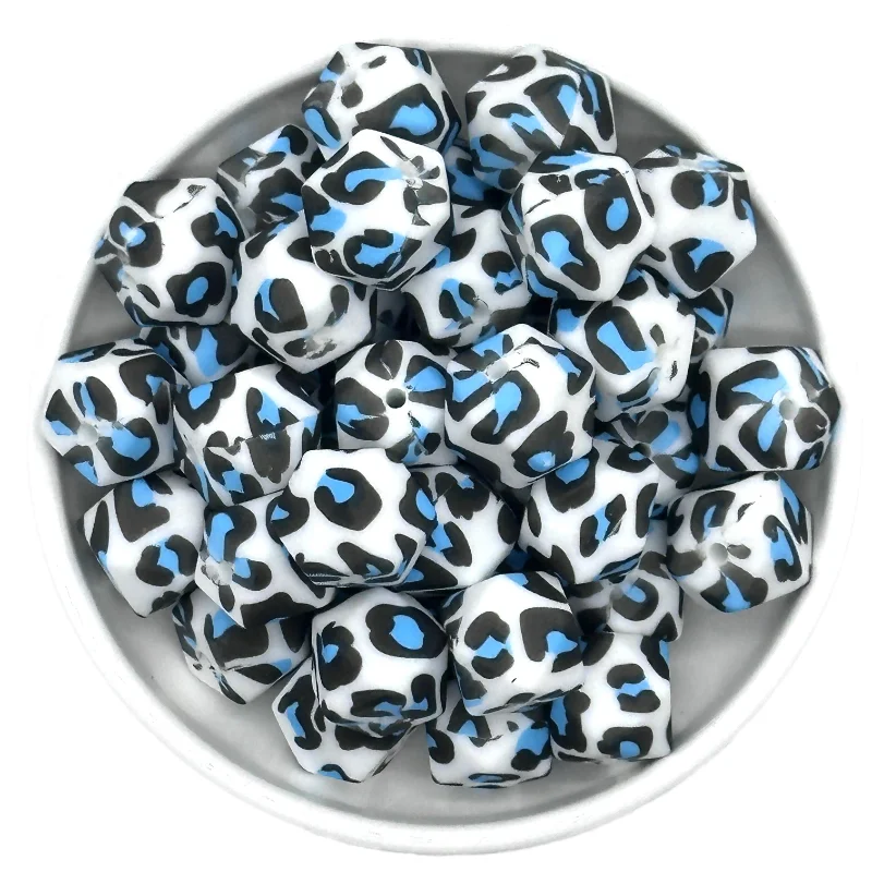 Colorful Hexagon Silicone Beads for DIY Crafts and Decorations (10/20pcs, 14mm)