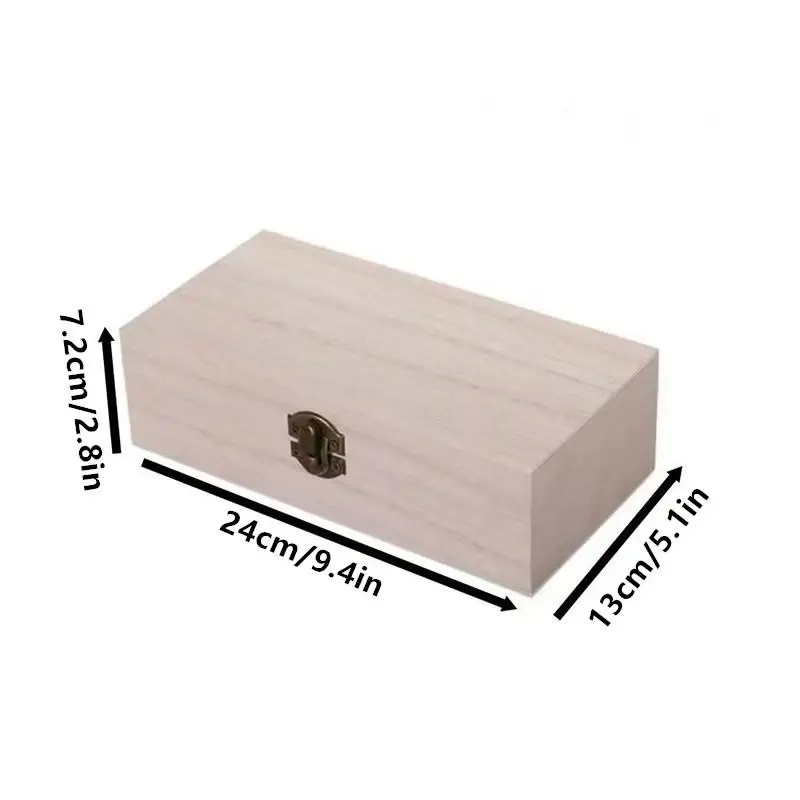 Enhanced Wooden Rectangular Storage Box Organizer with Lock - Dust-Proof Jewelry Case