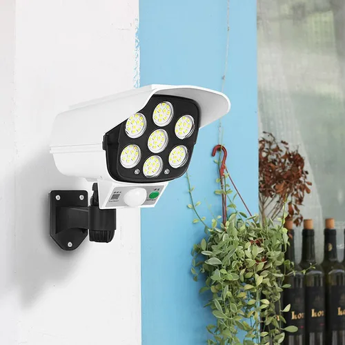 77 LED 태양광 모션 센서 보안 더미 카메라, 무선 야외 투광 조명, IP65 방수 램프, 홈 가든용 3 가지 모드 3