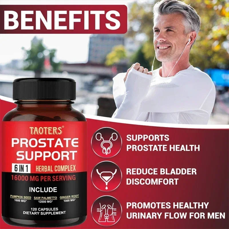 Men's Prostate Health Capsules with Saw Palmetto, Improve Performance, Reduce Toilet TripsRelieve Bladder & Urination Problems