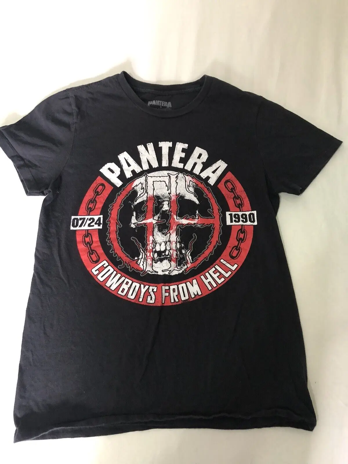 Pantera Cowboys From Hell Shirt 07/24/1990 Nero Taglia Piccola Da Uomo
