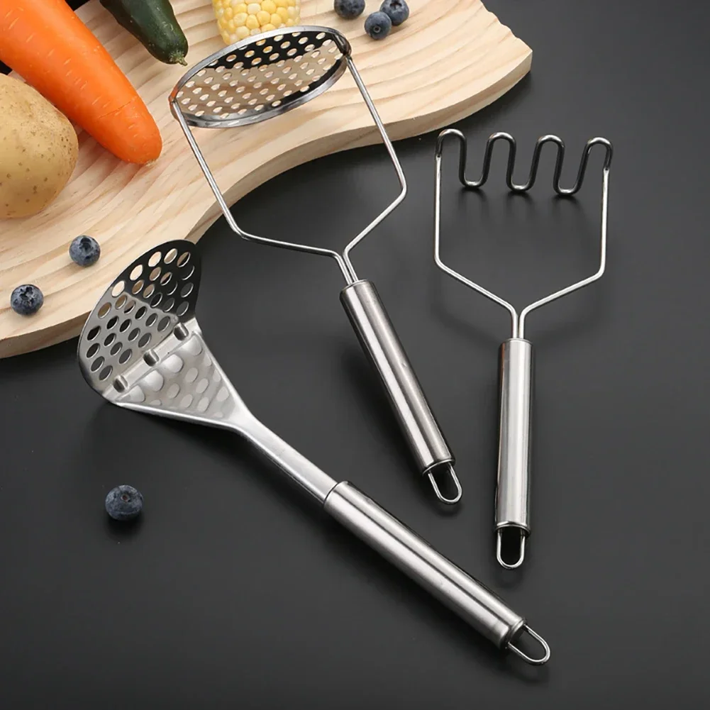 Potato Masher Manual Fruit Vegetable Masher Stainless Steel Kitchen Pressure Mud Machine Children Food Crusher