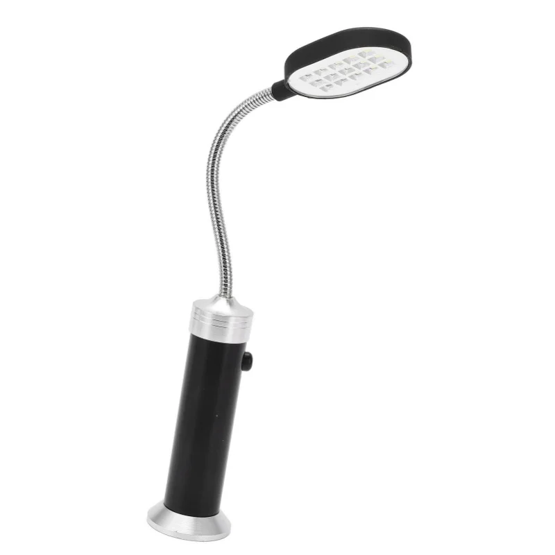 Weather-Resistant Black LED Outdoor Work Light with 360° Adjustable Magnetic Gooseneck
