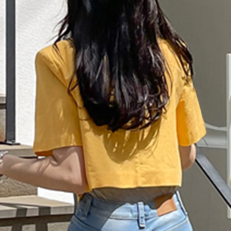 VONDA Elegant Summer Blazer Women Short Sleeve Suit Collar OL Coat 2023 Fashion Outwear Solid Color Casual Button Tunic Tops