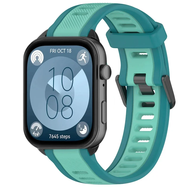 Two-Tone Silicone Sports Strap - Comfortable Wristband for Smartwatches
