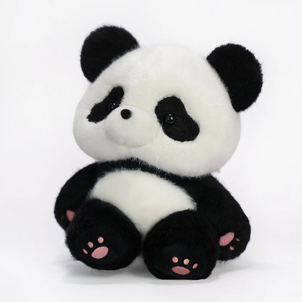 

Genuine Giant Panda Holding Bamboo Cotton Doll Changeable Clothes 20cm Model Movable Cute Plush Toy Kid Birthday Gift Decoration