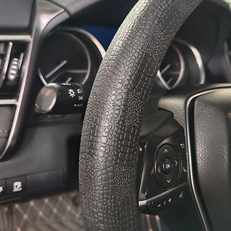 

Car Crocodile Pattern Silicone Steering Wheel Cover Anti-skid For MG 4 Electric Mulan Chery Tiggo 7 8 Geely Tugella Monjaro BMW