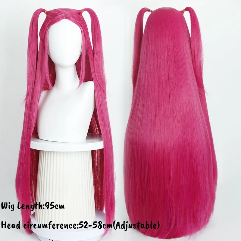 Black cosplay wig close-up