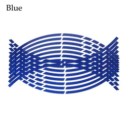 Vibrant Reflective Wheel Stickers & Decals Set for Motorcycles and Bikes (Blue)