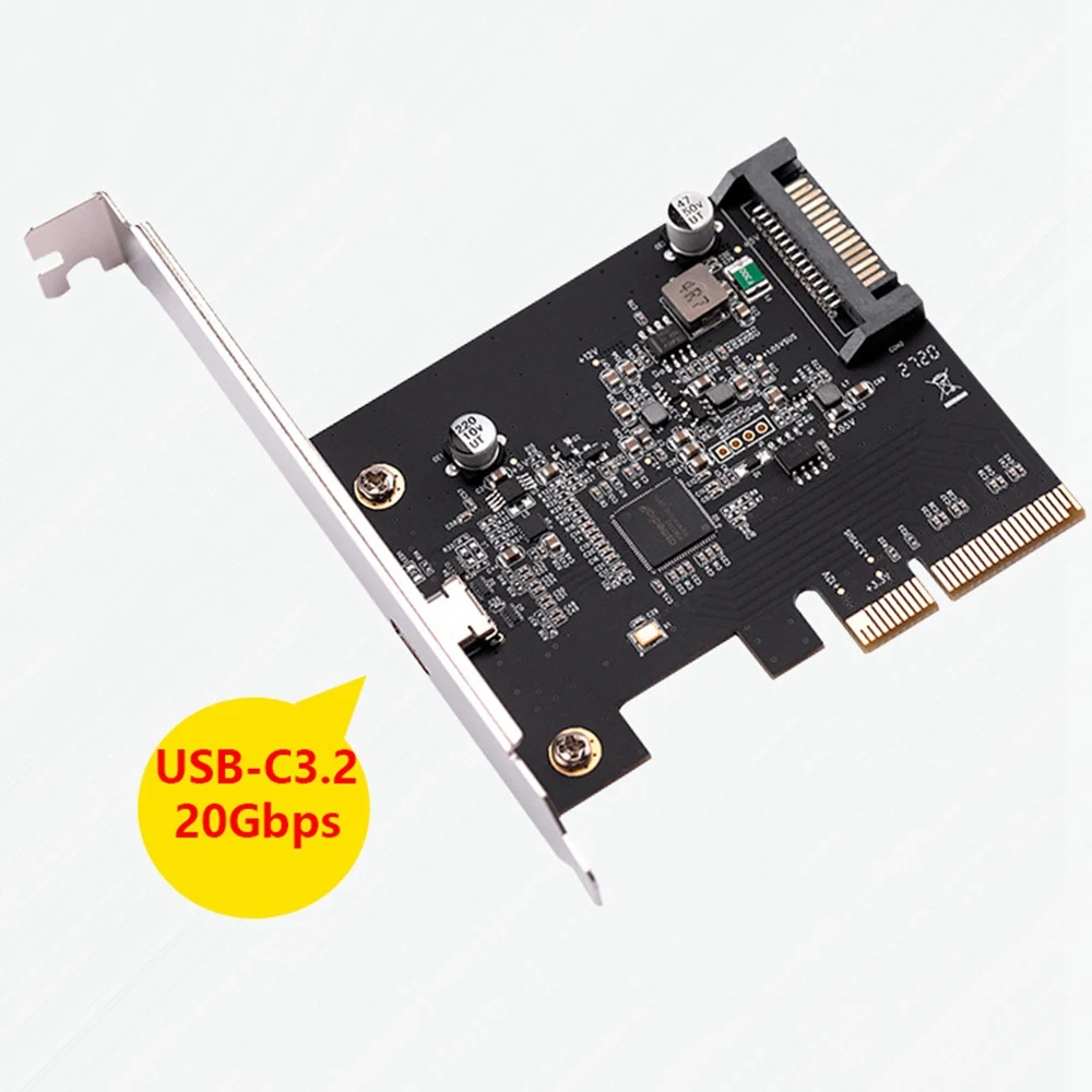 PCI-E to Type-C3.2USB 확장 카드, 변속기 허브, 데스크탑 서버 2 세대, 20Gbps