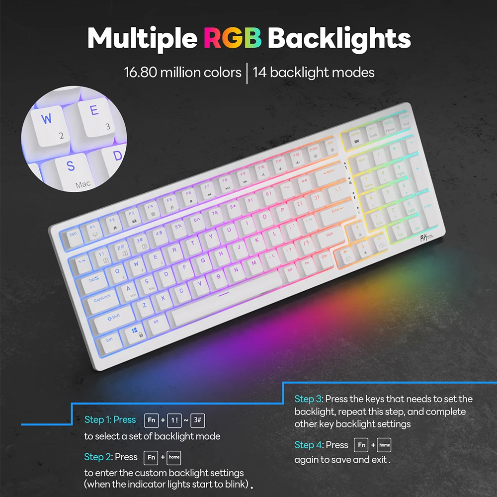 RK Royal Kludge RK98 スペイン語 ワイヤレス メカニカル