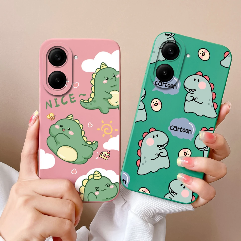Lovely Dinosaur Lightweight Anti-Drop Liquid Silicone Phone Case