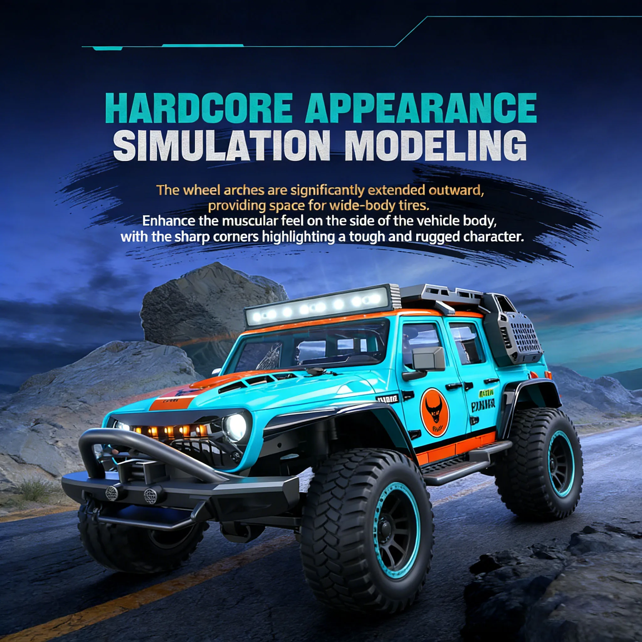 새로운 RC카 1:20 4륜구동 LED 라이트 2.4G 20KM/H 고속 오프로드 등반 리모컨 자동차 장난감 남아 여아 어린이 선물